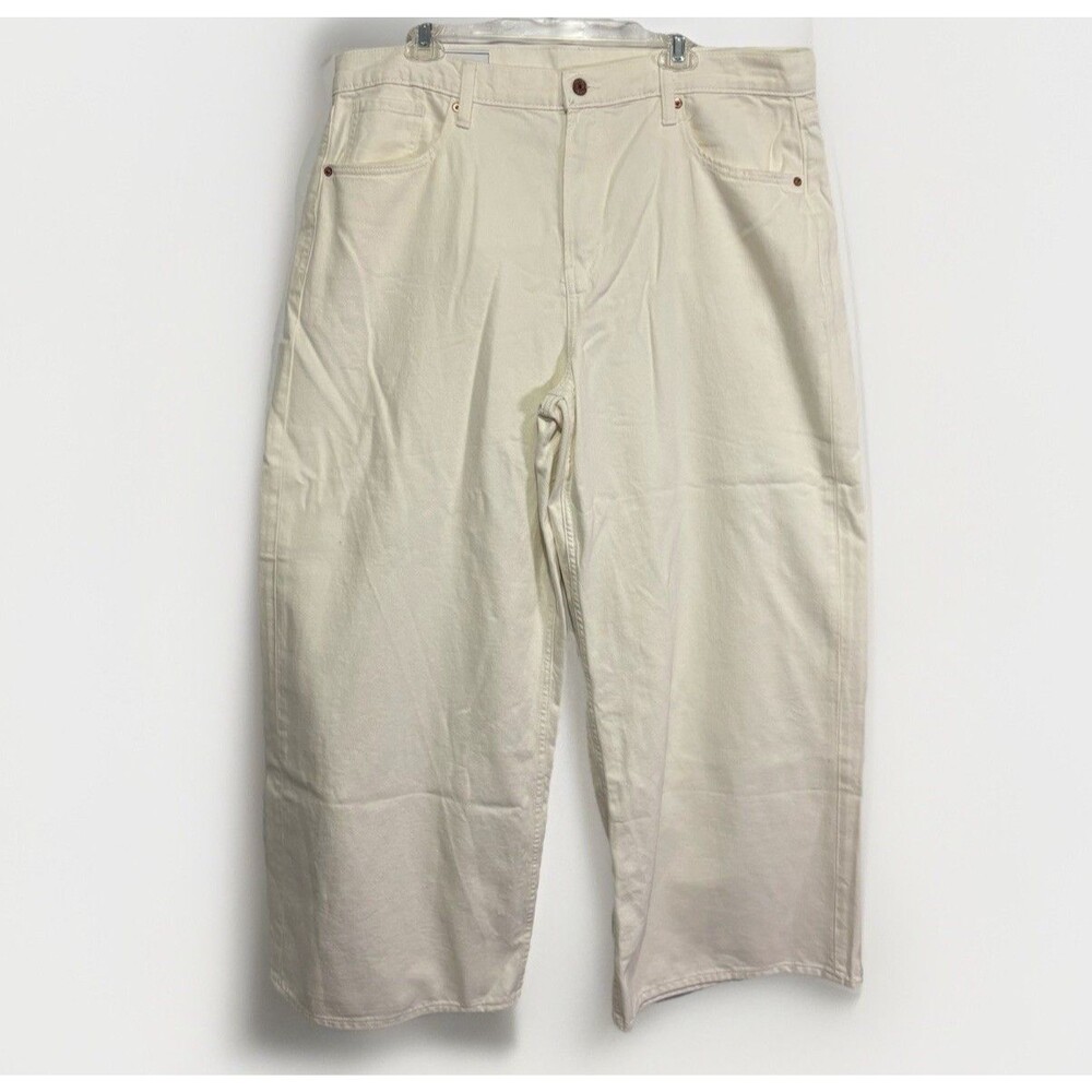 Gap Women’s Super Baggy Jeans Low Slung 34 /‎ 18 Off White Ivory Wide Leg 90s